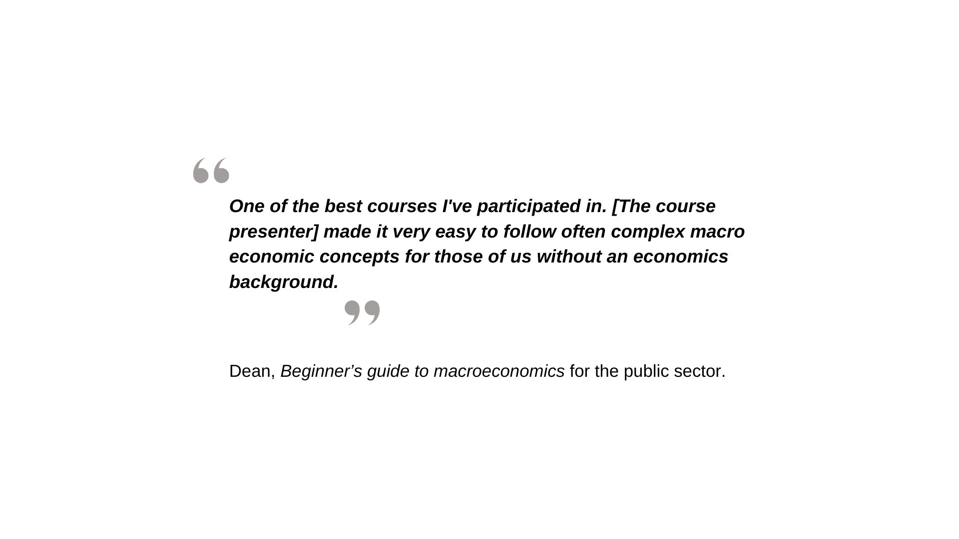 Executive education Crawford School testimonial