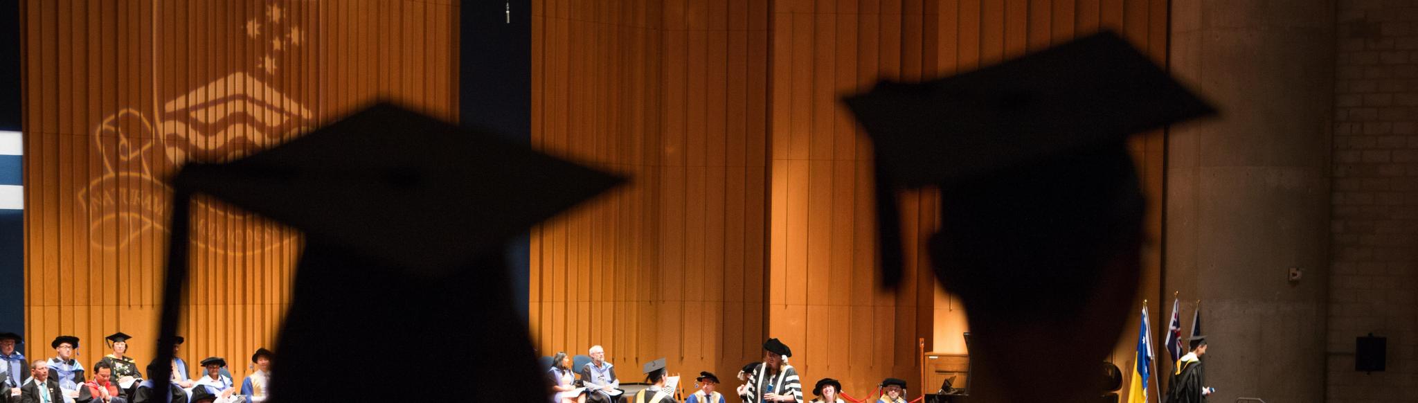 Graduate ceremony from behind students