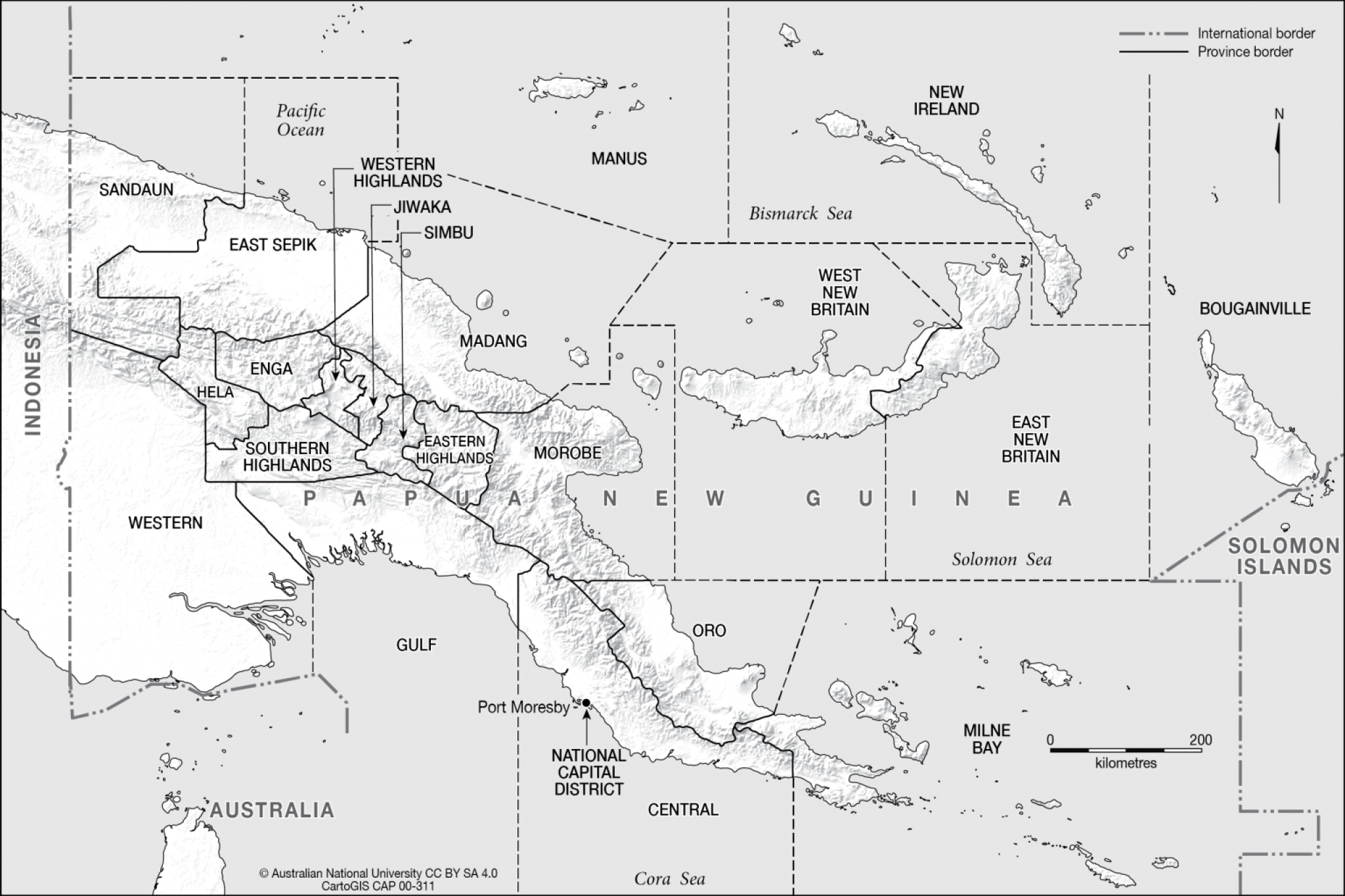 Papua New Guinea map