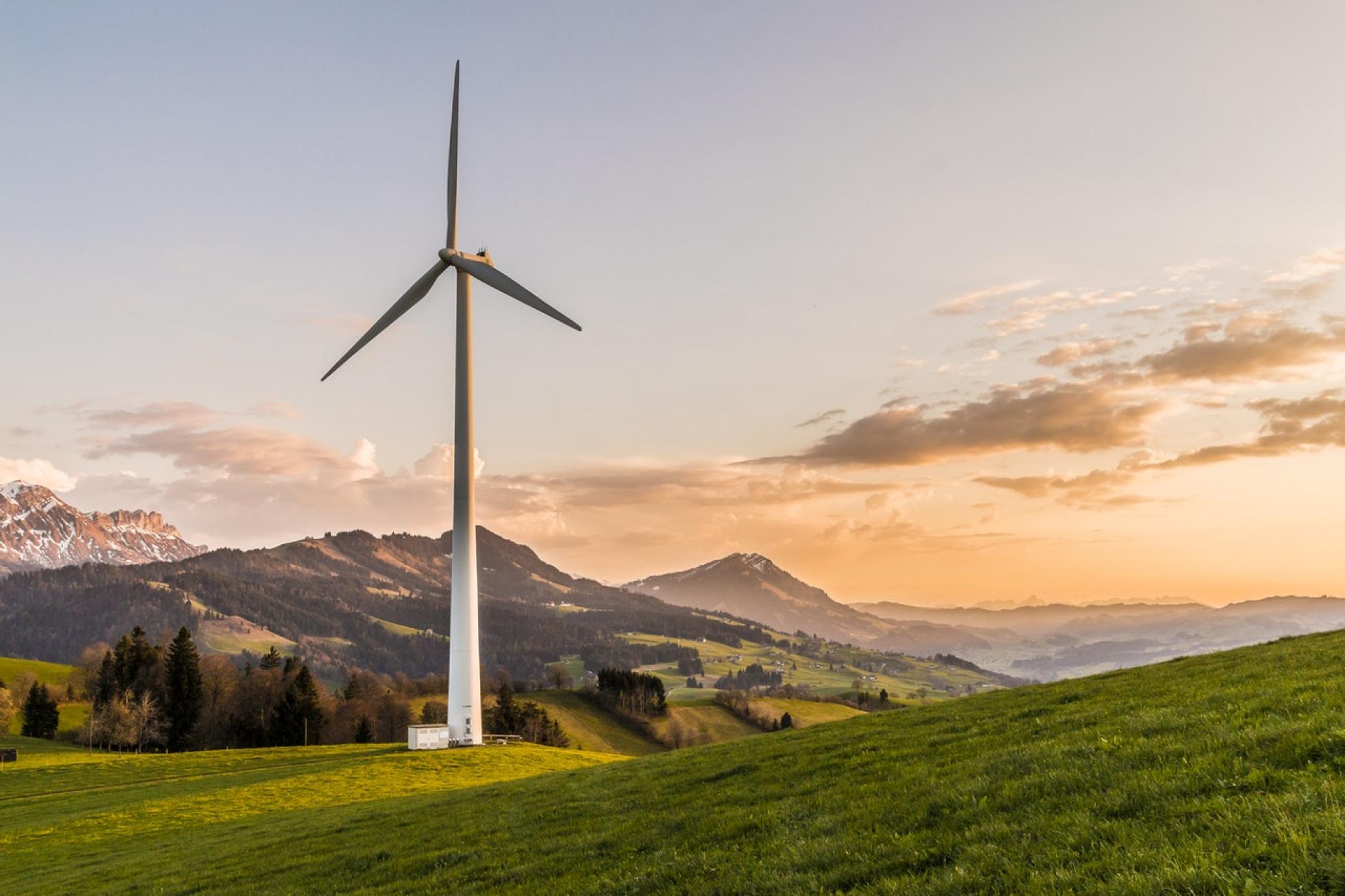 Wind turbine hills