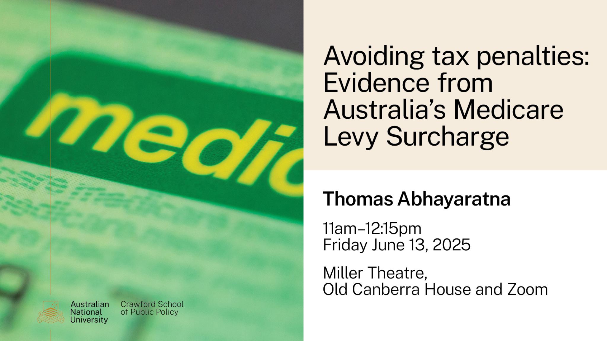 Avoiding tax penalties: Evidence from Australia's Medicare Levy Surcharge