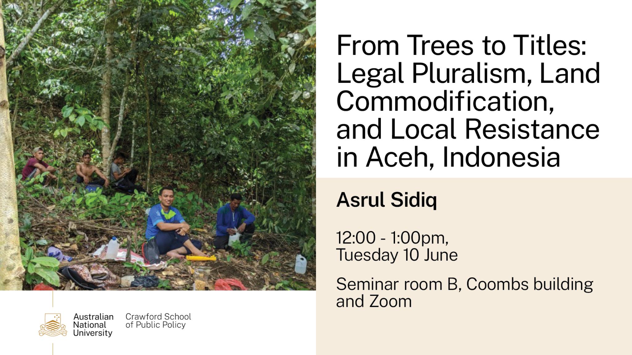 From Trees to Titles: Legal Pluralism, Land Commodification, and Local Resistance in Aceh, Indonesia