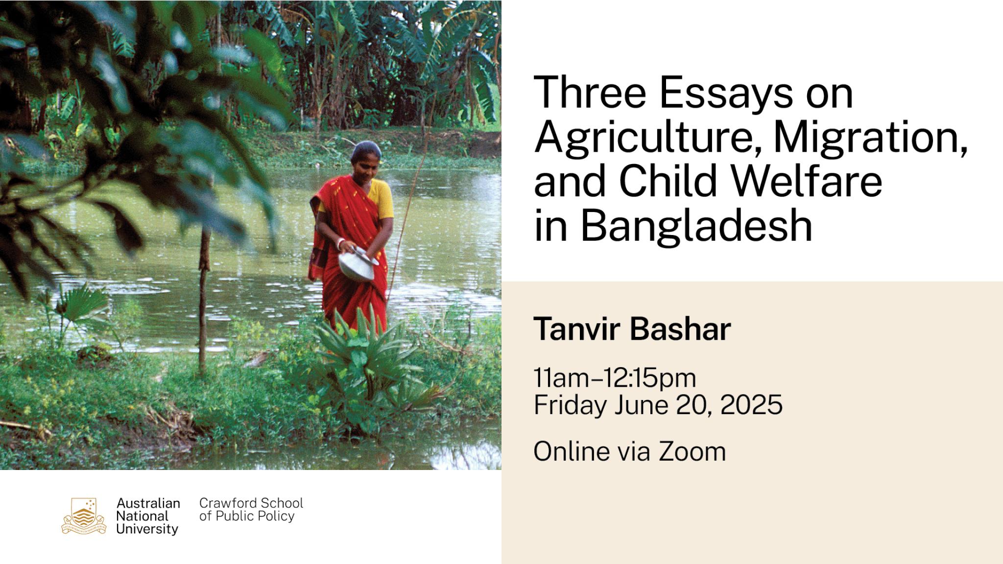 Three Essays on Agriculture, Migration, and Child Welfare in Bangladesh