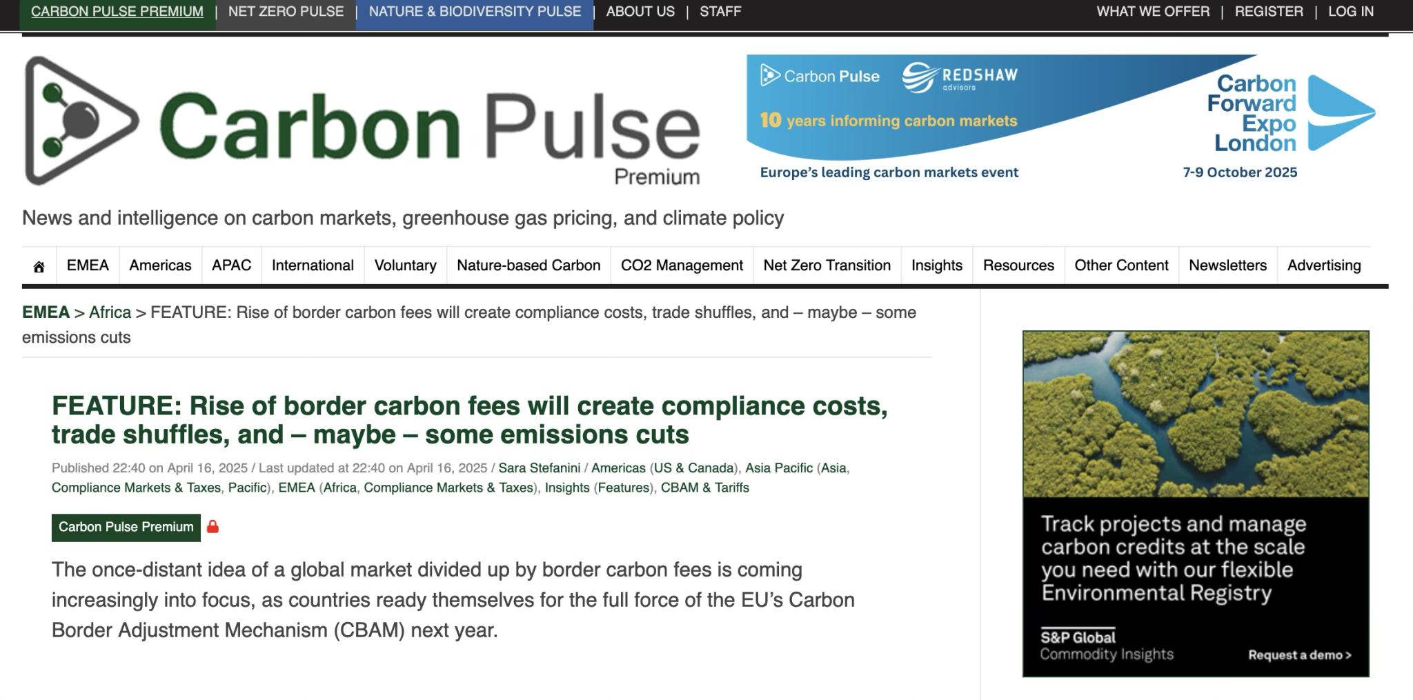 Carbon pulse headline