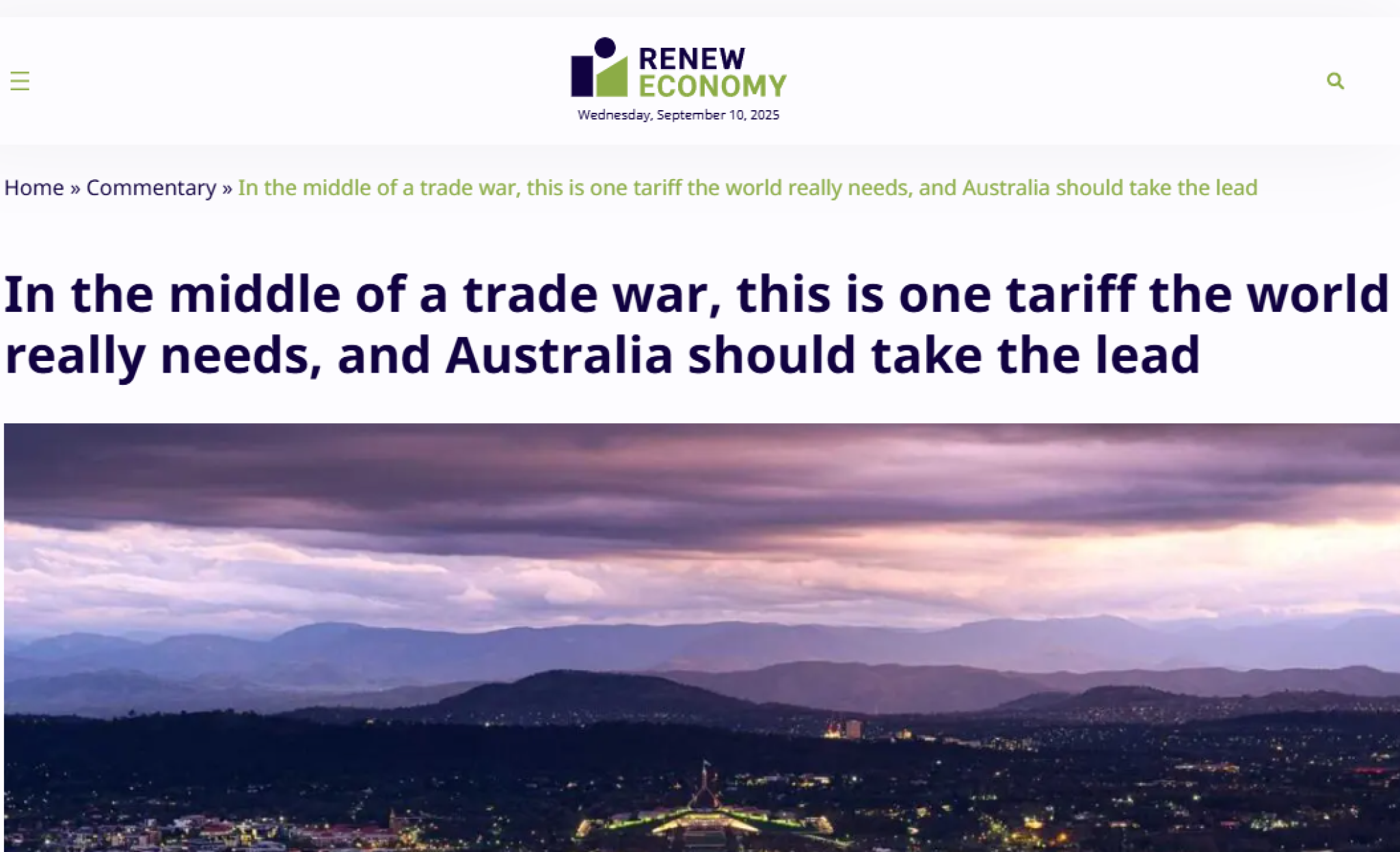 In the middle of a trade war, this is one tariff the world really needs, and Australia should take the lead