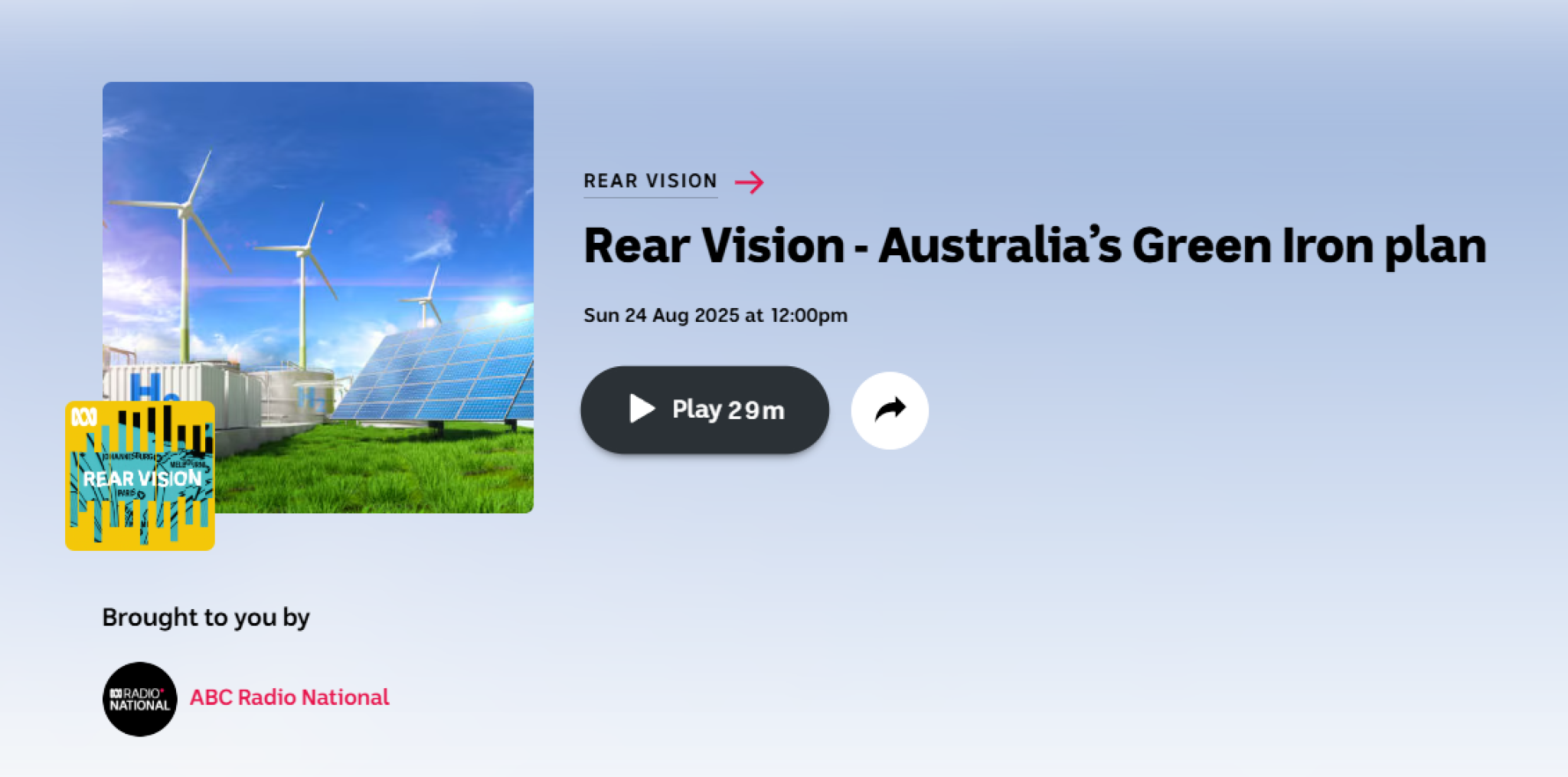 Rear Vision - Australia’s Green Iron plan
