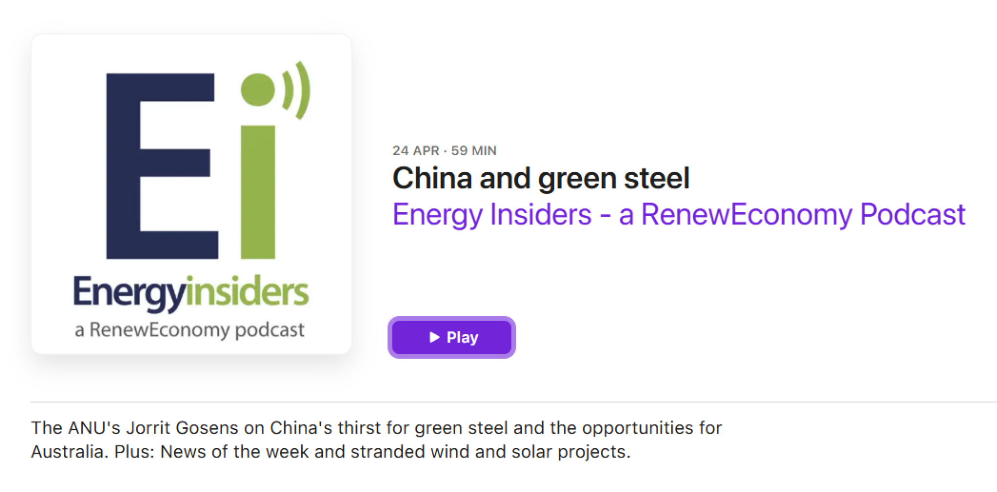 Jorrit Gosens on China's thirst for green steel and the opportunities for Australia