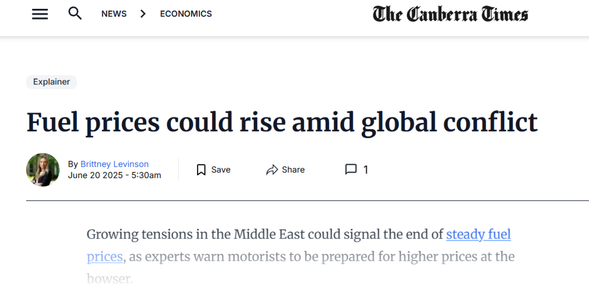 Fuel prices could rise amid global conflict