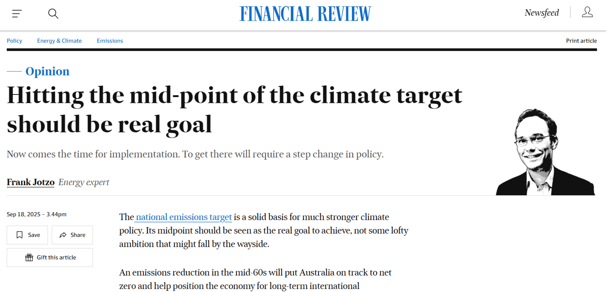 Hitting the mid-point of the climate target should be real goal