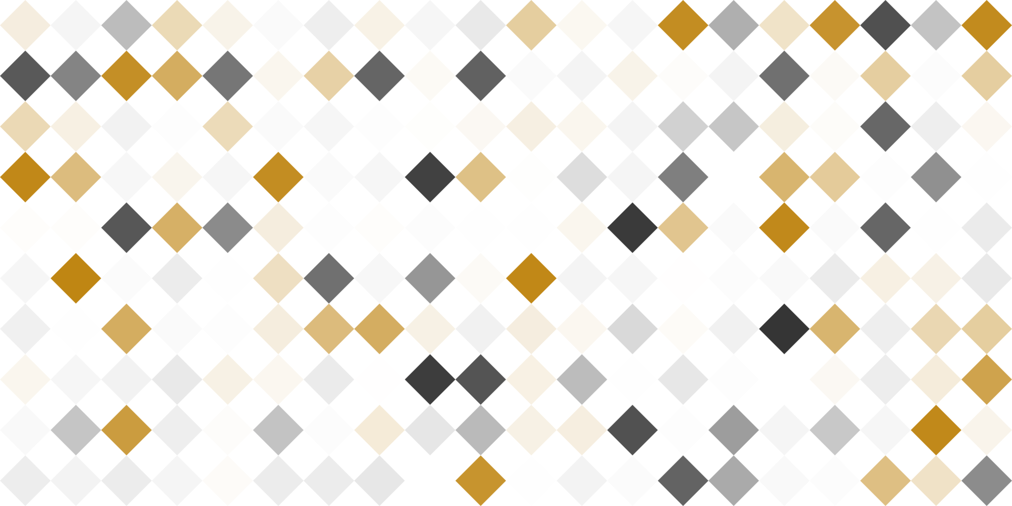 Gold and grey diamonds on white background