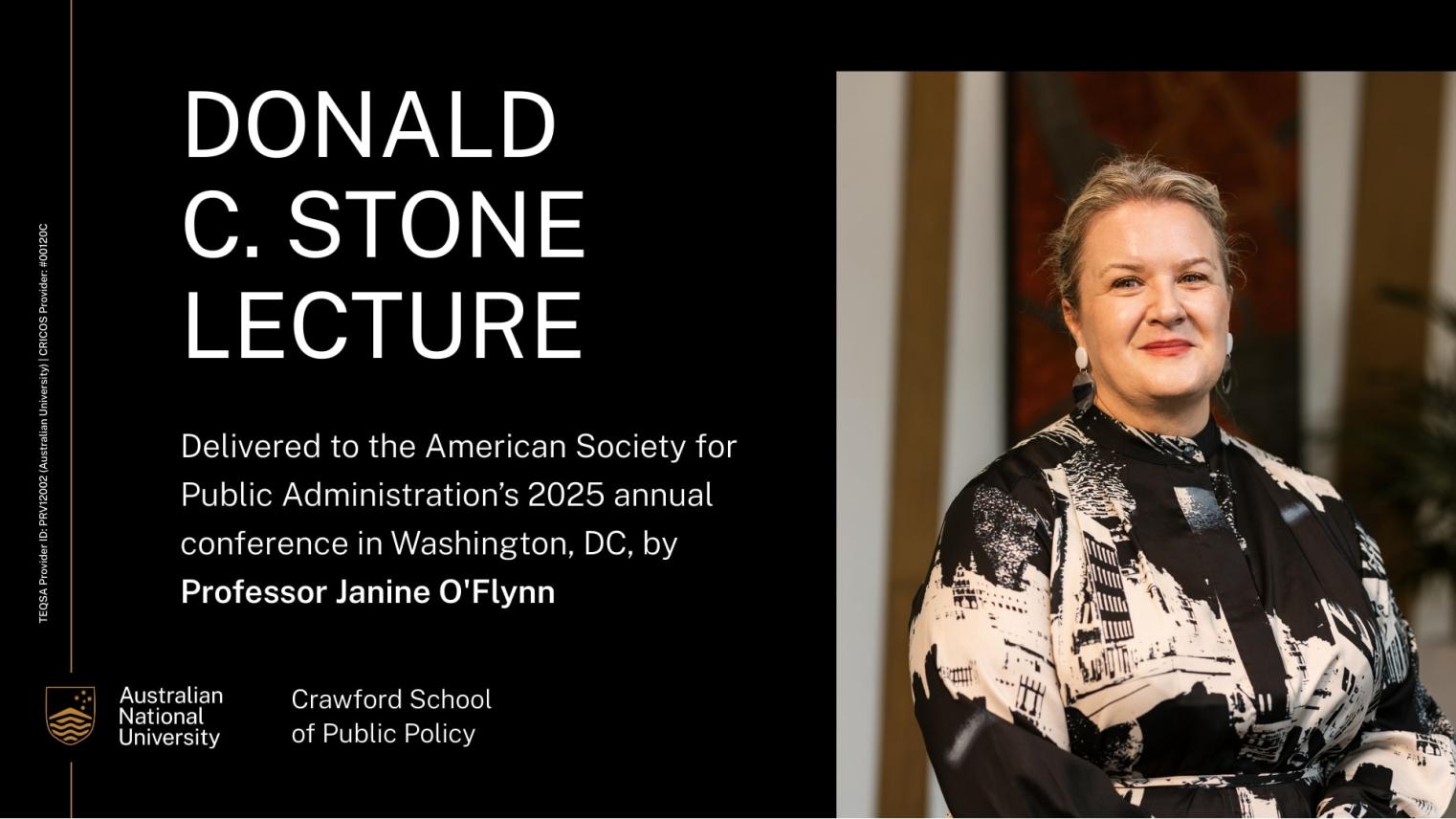 Professor Janine O'Flynn delivers ASPA's 2025 Donald C. Stone Lecture Professor Janine O'Flynn delivers ASPA's 2025 Donald C. Stone Lecture