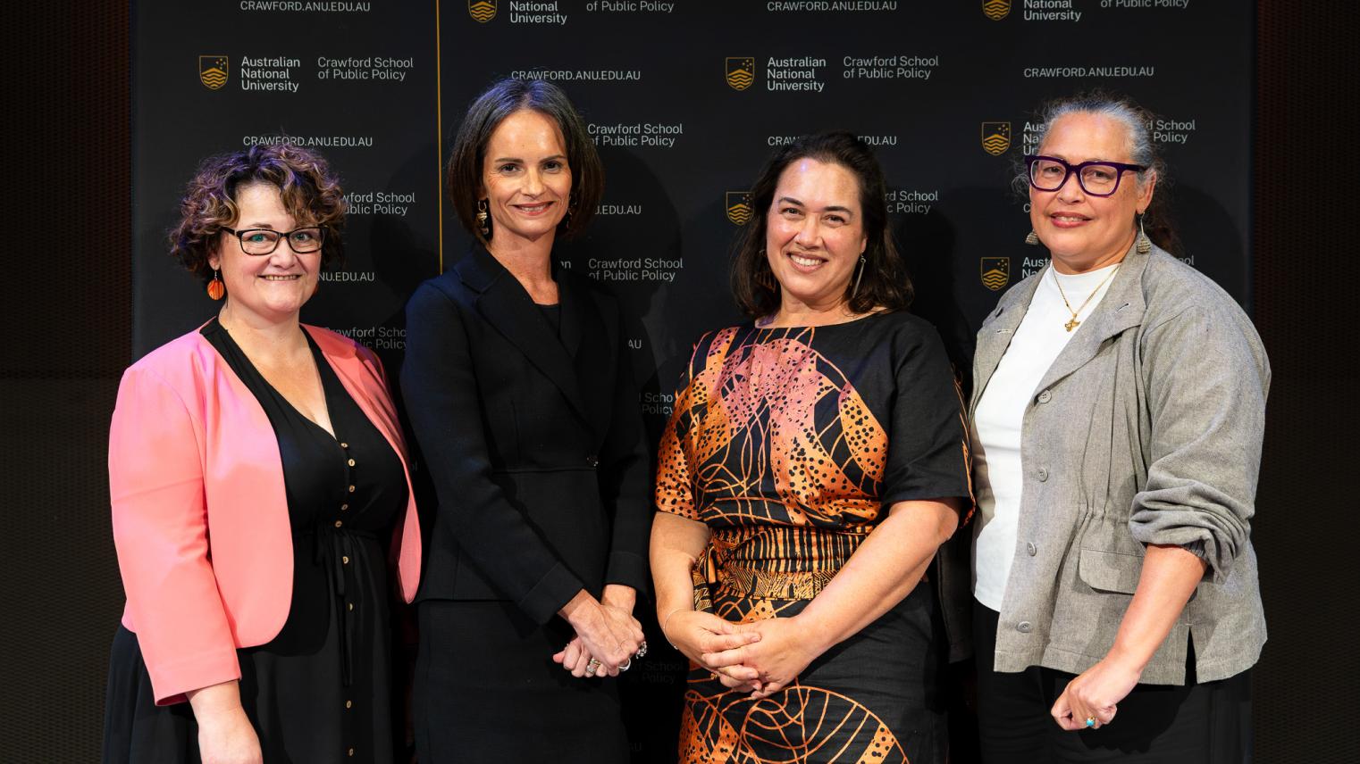 From left to right: Dr Lisa Conway, Justice Luise Taylor, Catherine Liddle, and Julie-Ann Guivarra 